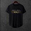  Unisex Oversize Modern Boy Pamuklu Etek Oval Siyah Baskili T-shirt